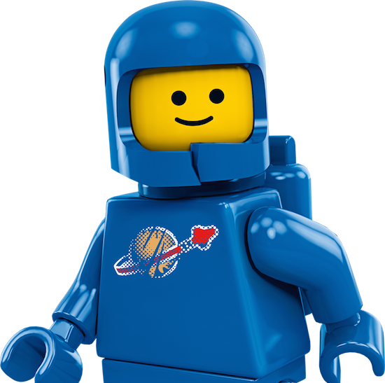 Blue astronaut building-block toy